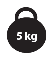 A weight with white text

Description automatically generated